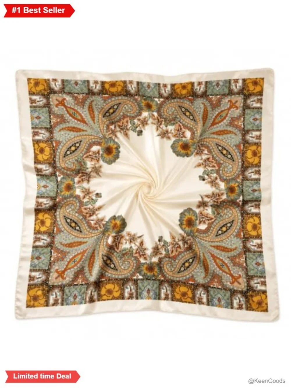 Women's Satin Square Scarf 35 Inch Neckerchief Bandana Head Wrap